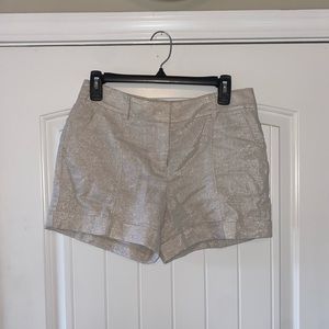 Cream Sparkly LOFT Shorts